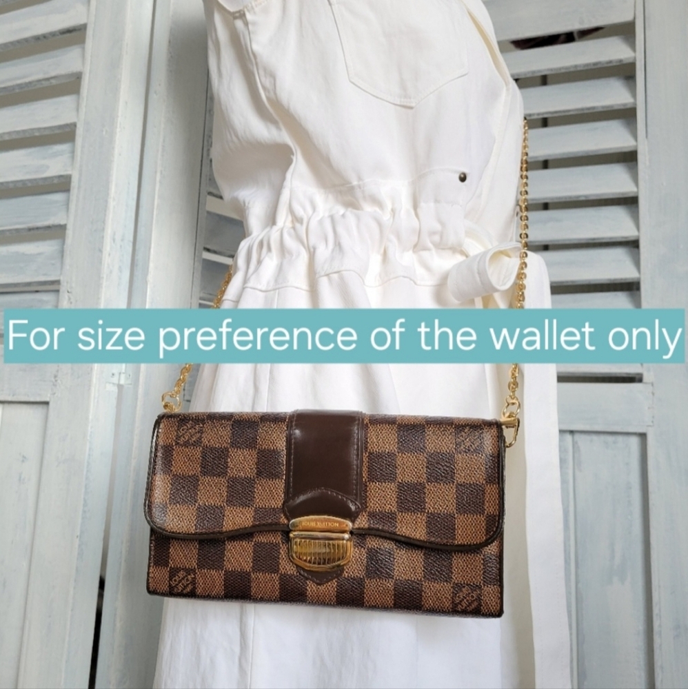 ❤️Authentic Louis Vuitton Wallet Crossbody Shoulder Bag Damier Ebene - Picture 3 of 16